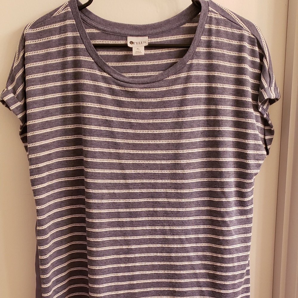 Xl blue stripe blouse